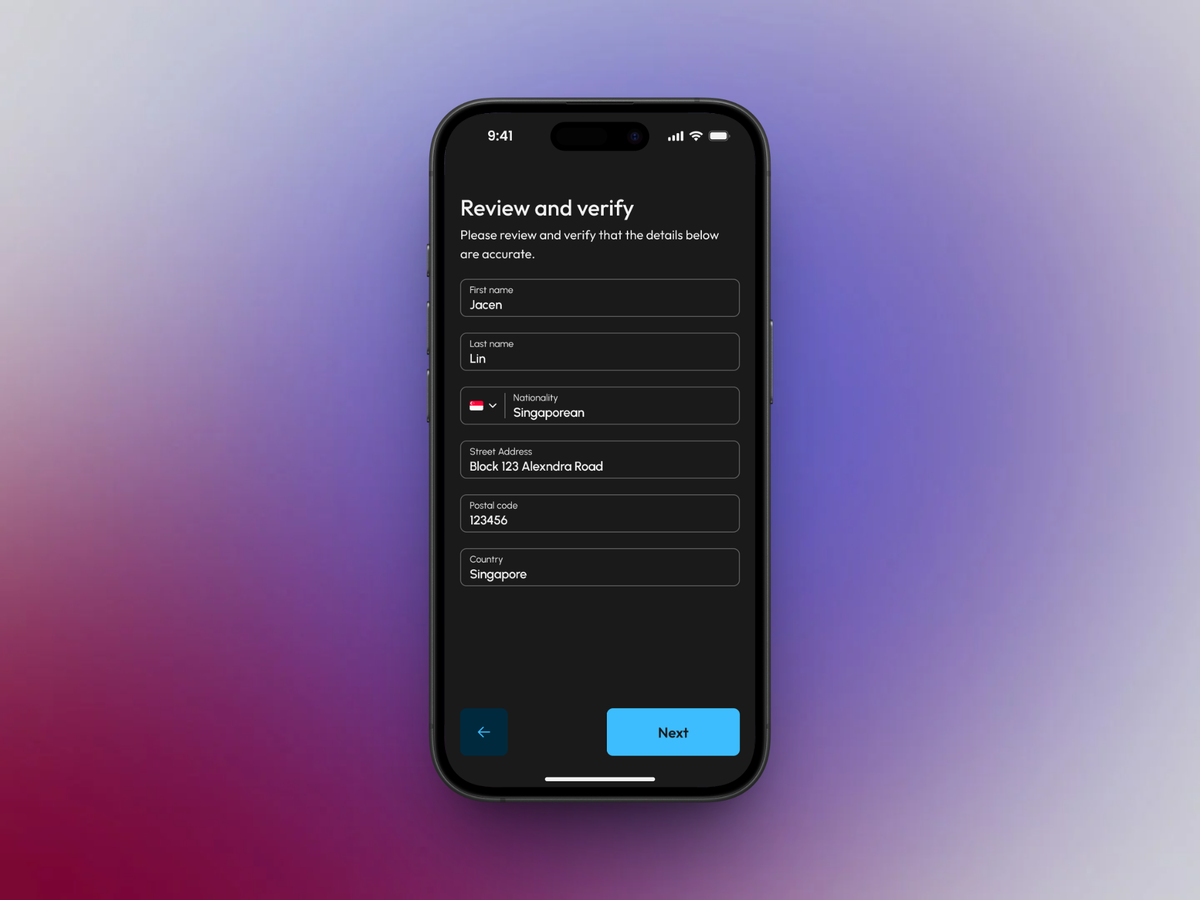 Review personal details