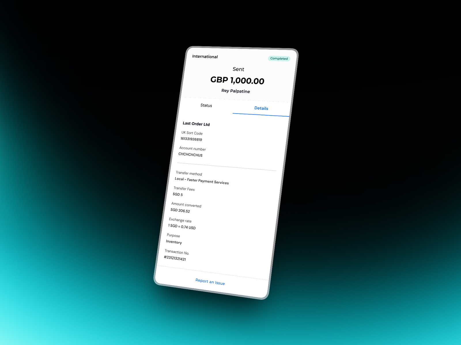 Transaction details