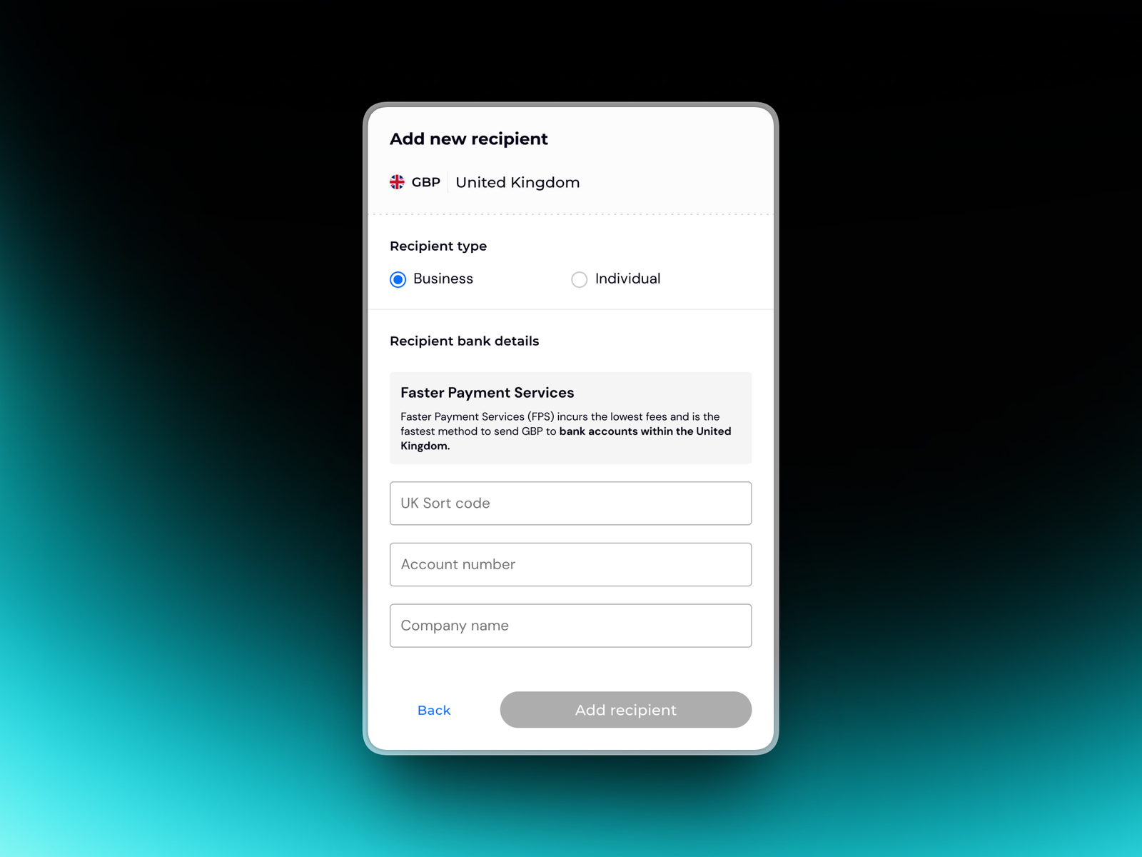 Add recipient