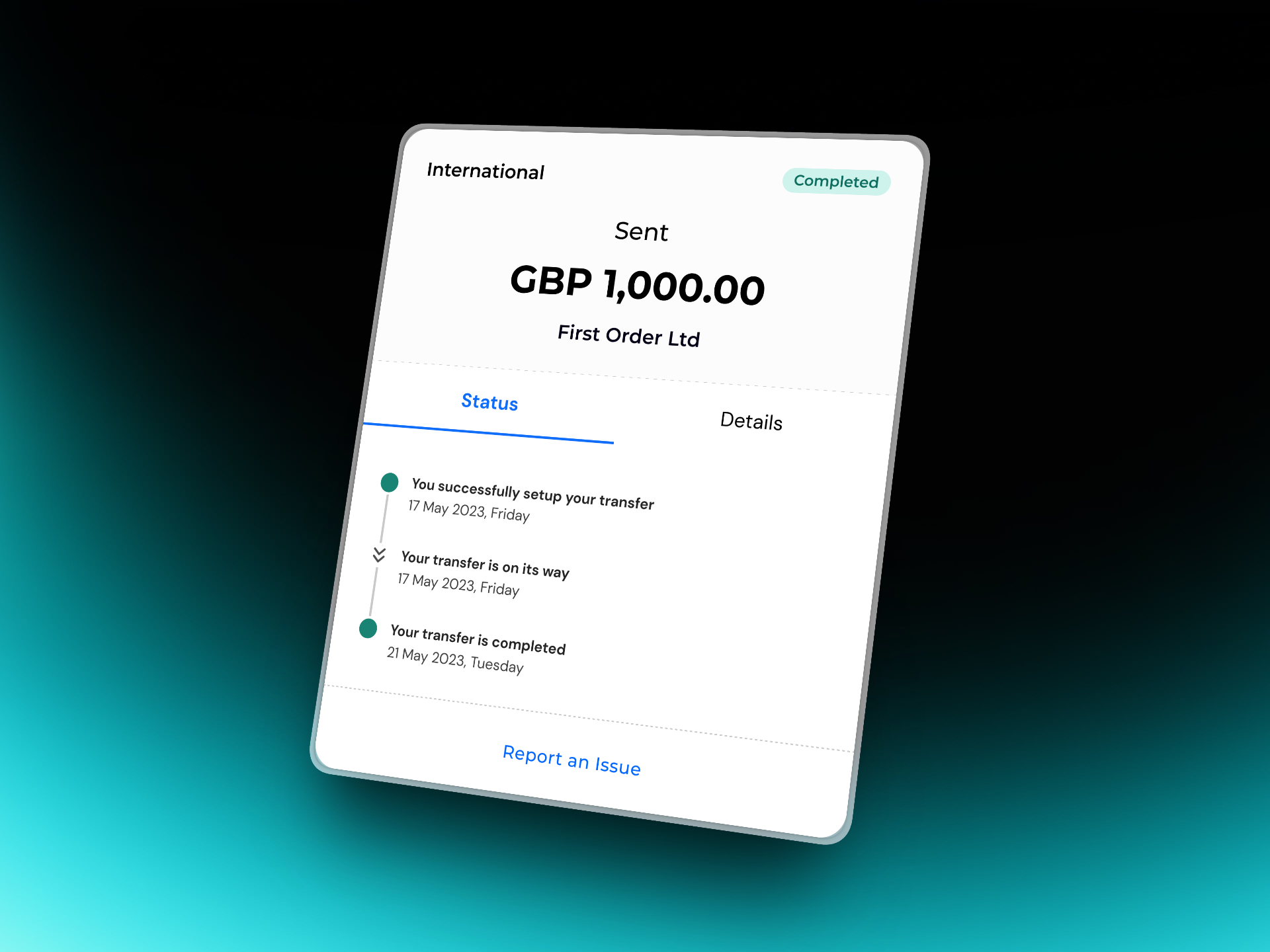 Transaction timeline